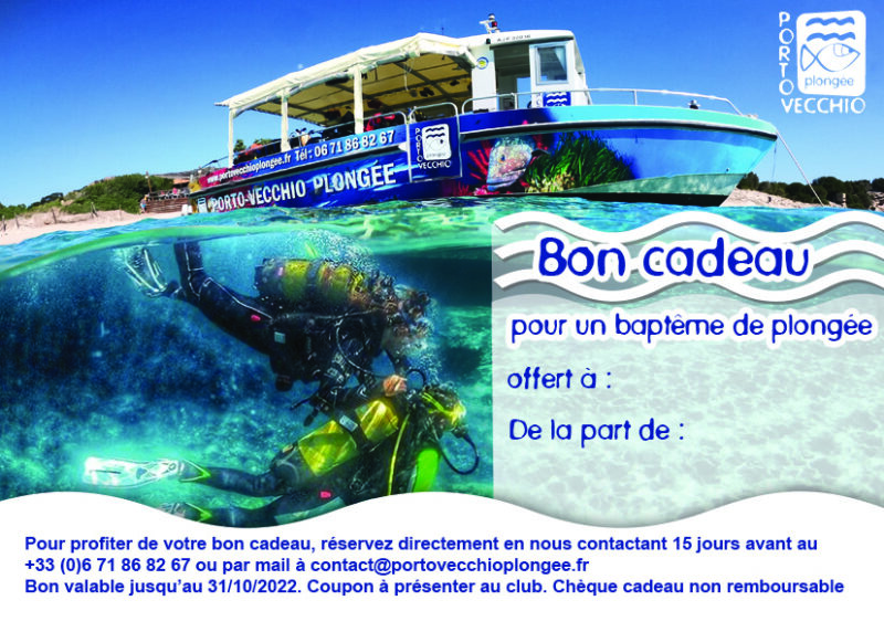 Bon cadeau PortoVecchio Plongée